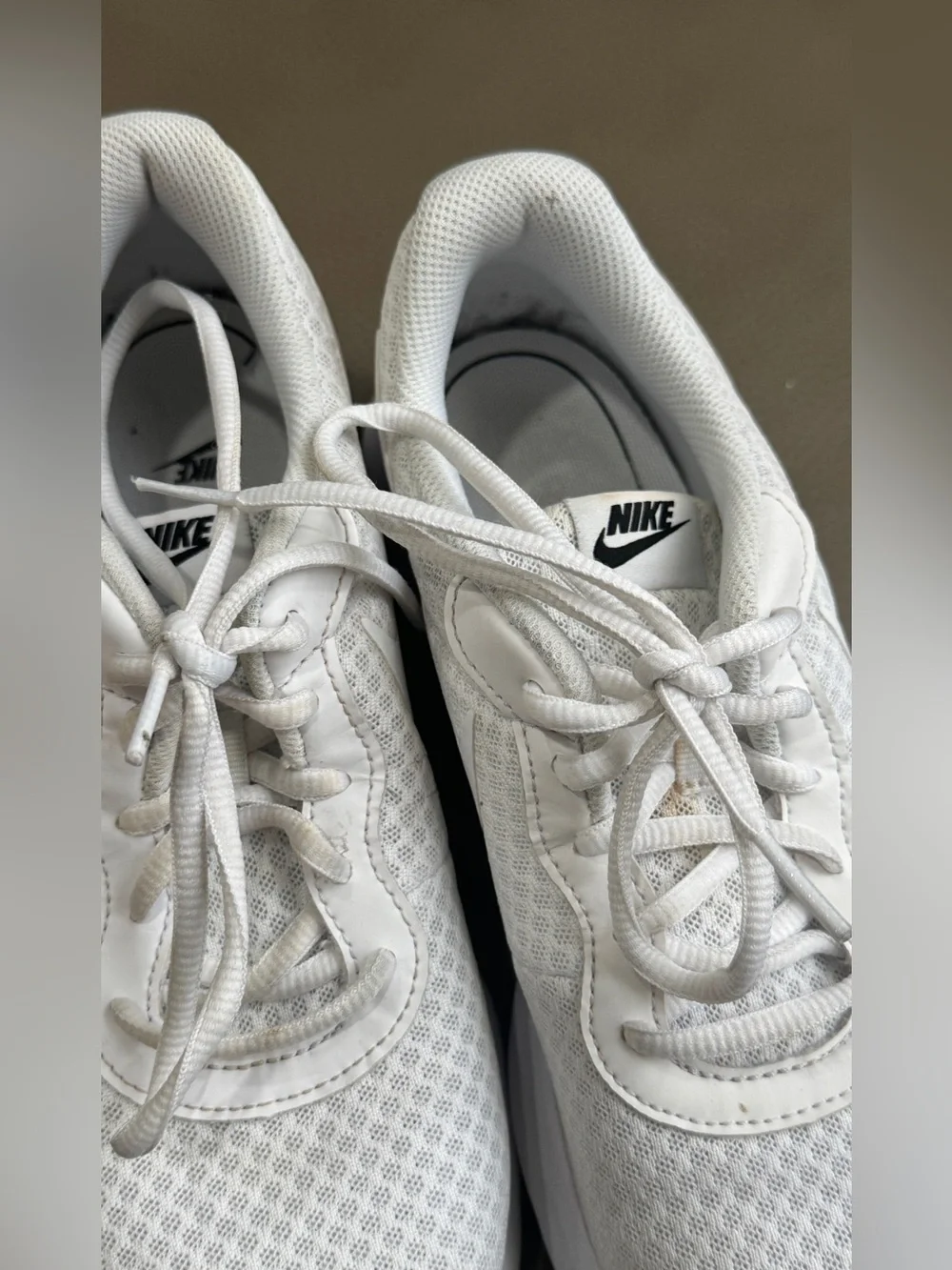 Nike White Mesh Athletic Sneakers
